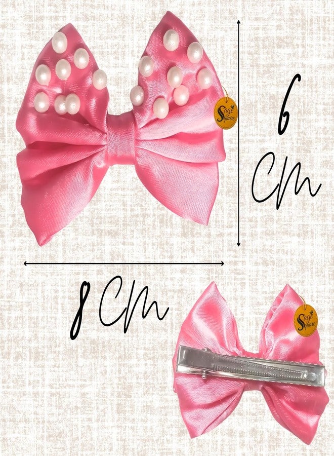 Sage Square Luxury Pet Pearl Bow | Stylish Grooming Clip | Fancy Bowknot for Dogs & Cats | Elegant Non-Slip Hair Accessory for Special Occasions, Parties & Weddings | Perfect for Your Pet (Pink) - Image 3